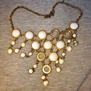 Brown necklace with white setting stones